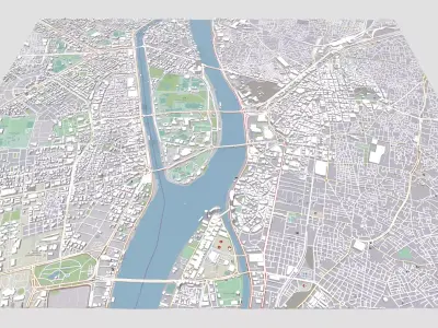 Cityscape Cairo Egypt fragment city 3D model