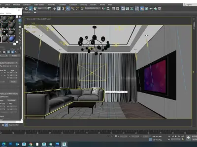 LIVING modern room with tv 3D model