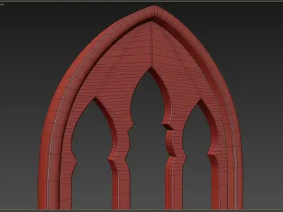 Medieval window Low-poly 3D model