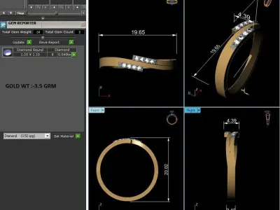 Diamond Ring For Women 3d Print Model 3D print model 19