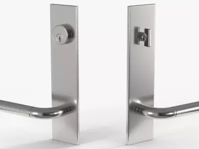 Tumalo Handle - Nickel Lever Exterior Door Hardware 3D model
