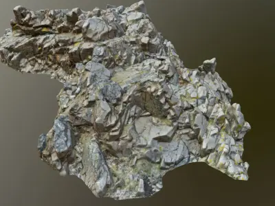 3d scanned rock cliff O2 3D model