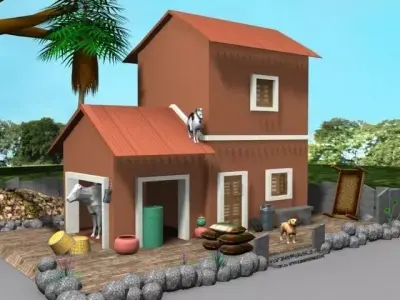 VILLAGE HOUSE Low-poly 3D model shop