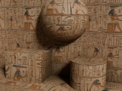 Ancient Egypt Hieroglyphs  - VOL 1 - 12 Seamless PBR Texture