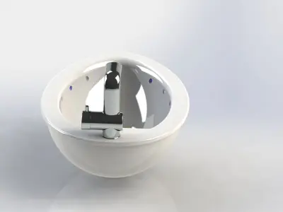 Hand washing basin with light sensor automatic control 3D model