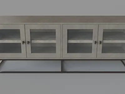 Olivia Faux Shagreen Media Console 3D model