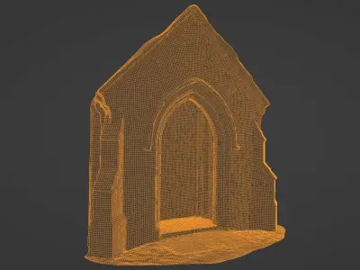  Church Porch Stone Gothic Doorway Photo-Scan Low-poly 3D model