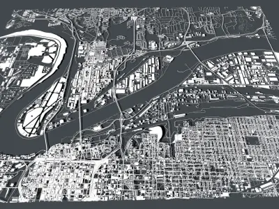 Cityscape  Kansas City Missouri USA 3D model