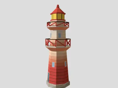 Lighthouse - Low-poly PBR Model Low-poly 3D model