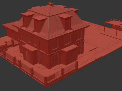 Urban Villa RAW for Cinema 4D  3D model