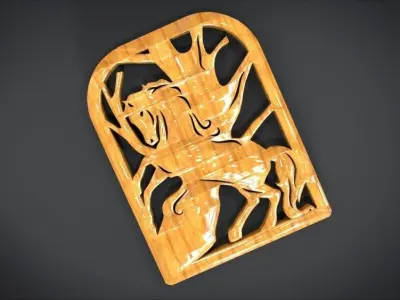 Window ventilation ornaments with horse motifs 3D print model
