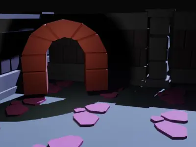 Low-Poly Props column and wooden box Free low-poly 3D model