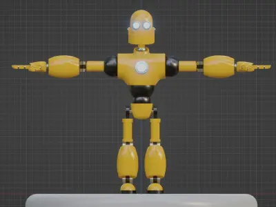 ROBOT Character Rigged Animated Low-poly 3D model