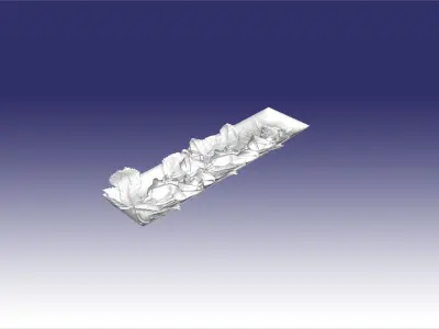 tombstone with roses 34 3D model