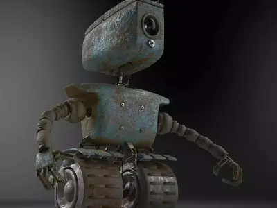 Robot rusty Low-poly 3D model