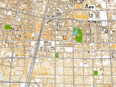 ShiJiaZhuang City urban planning maquett  building 3D Topography 3D model