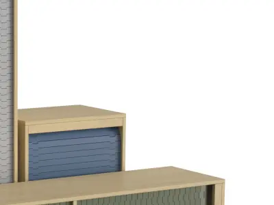 Jalousi Collection sideboard with doors and drawers 3D model