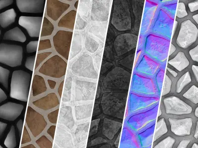 Field Stone 04 - PBR - 4K - PNG - Seamless Low-poly 3D model