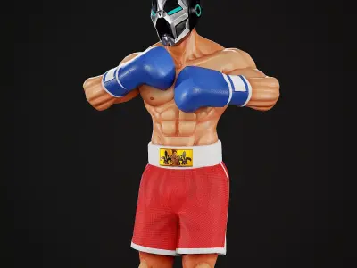 Stylized Boxer Lowpoly Game-Ready Character Low-poly 3D model