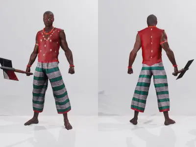 Sango - Yoruba God of Thunder Rigged High Poly 3D Character 3D model
