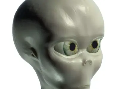 Alien head 001 3D model