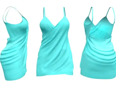 Beach Wrap Dress Low-poly 3D model