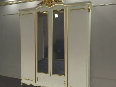 closet ornate gold wardrobe 3D model