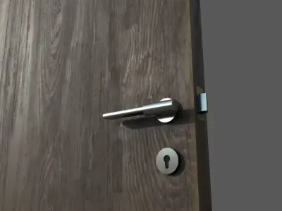 Game Ready Door wooden Low-poly 3D model