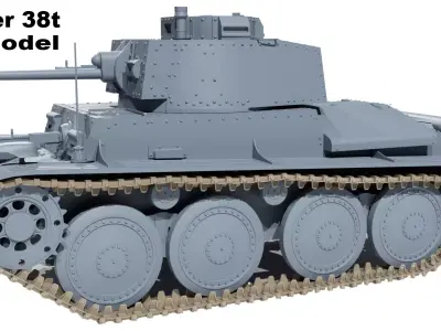 Panzer 38t Tank 3d Model Low-poly 3D model