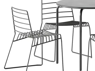 Easy Table by Connubia and B-Line Park Chair 3D model