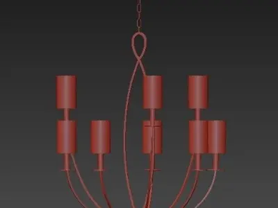 Castana Collection 9 Light Gold Chandelier 3D model