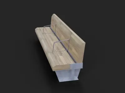 Sant Joan Barcelona Bench Low-Poly Low-poly 3D model