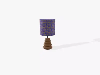Wood Table Lamp Low-poly 3D model
