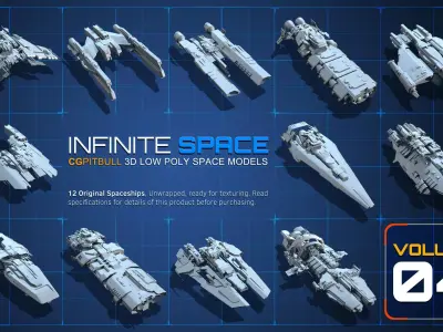 LOW - SPACE Vol04 Low-poly 3D model