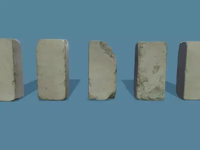 3D Scan Old Silicate Bricks Pack - Props Low-poly 3D model