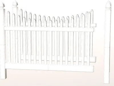Wooden Fence Dark Light textures pack Low-poly 3D model