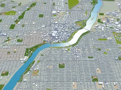 Saskatoon Canada Low-poly 3D model