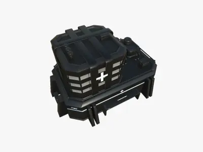 SciFi Hospital A07 Black - Sci Fi Exterior Design Low-poly 3D model