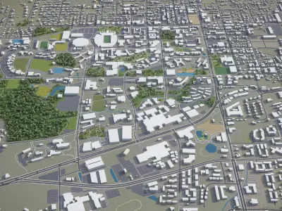 Gainesville - 3D City Model Low-poly 3D model
