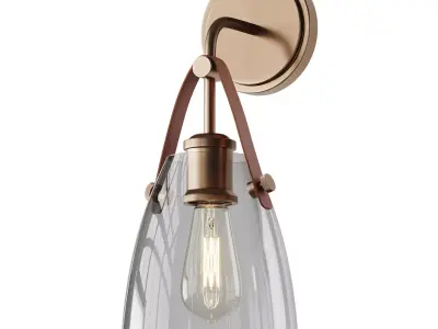 Glass and Leather And Versatile Bath Sconce 3D model