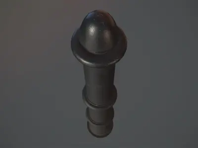 Barrier Bollard pack 5 Black v2 Low-poly 3D model