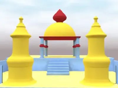 swarg indian temple with structure 3D model