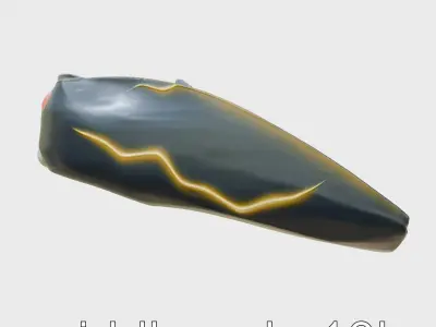 Dynamic Electric Taxi with Lightning Features Low-poly 3D model