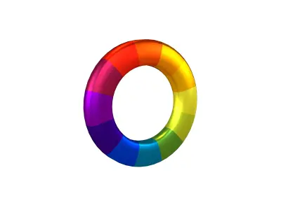 Color Wheel v1 002 Low-poly 3D model
