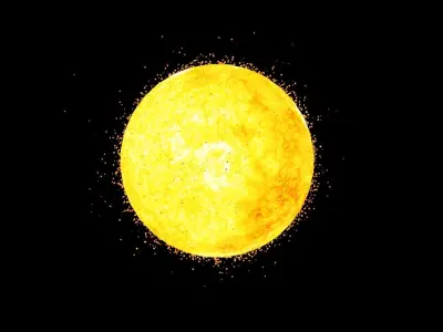 The Sun in space Low-poly 3D model