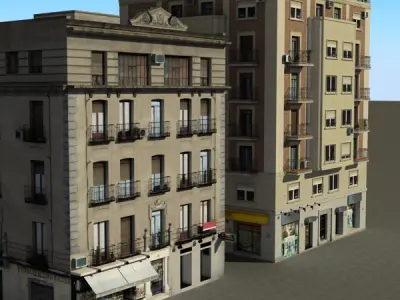 Building Collection 5-8 Low-poly 3D model