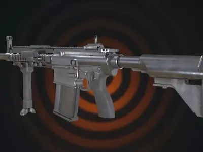 Battle-Hardened Arsenal Tactical Military Weapon  3D model