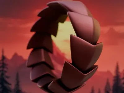 Desert Fang Ring - Futuristic Sci-Fi Modular Jewelry 3D Print 20 3D print model