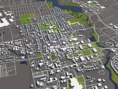 Dover Delaware USA 50x50km 3D City Map 3D model