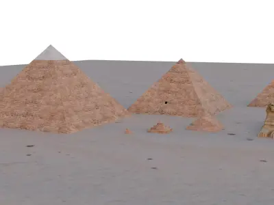 The Pyramids of Giza The Sphinx Egypt Now vs Past imagination 3D model